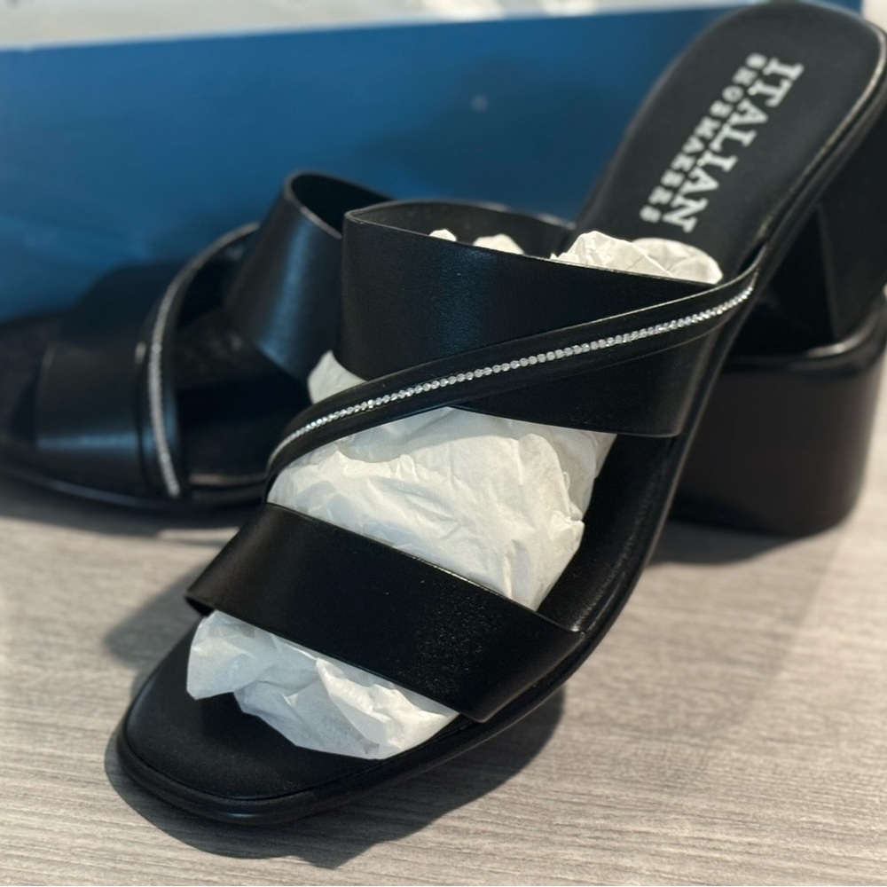 Italian Shoemakers Black Strappy Heels